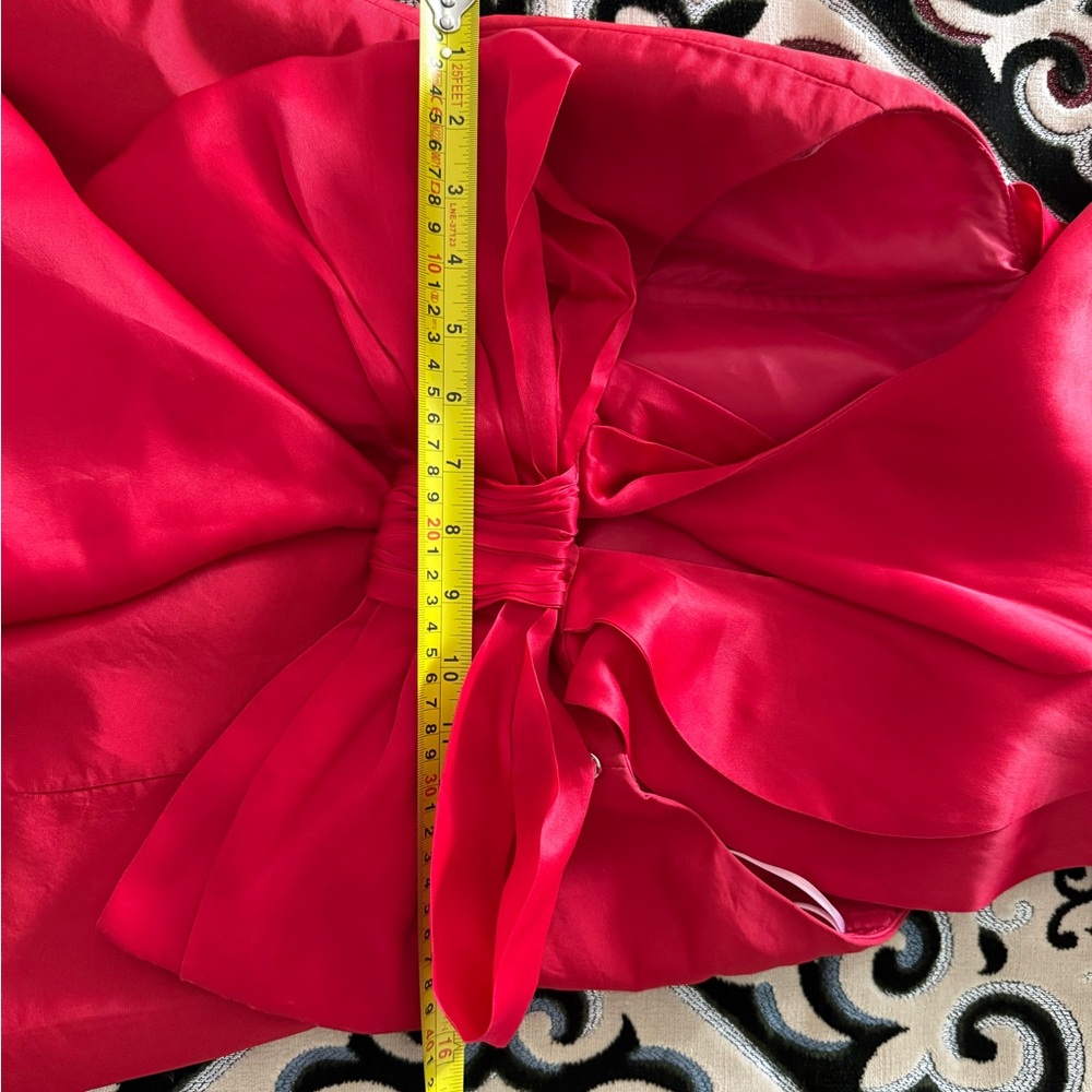 Alexia María Amelie Silk Ruffled Bow-Back Mermaid Gown Size 12 - Picture 10 of 12